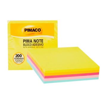 Bloco de Lembrete/Recado 200 Fls 76x76mm 4 Cores Diversas - Unitário - Pimaco - 970829