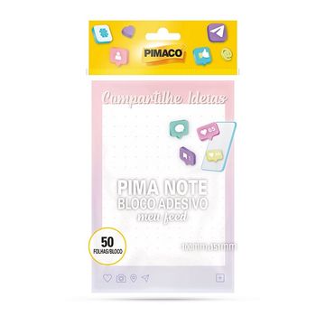 Bloco de Notas Adesivo 100x151mm com 1 Bloco de 50 Folhas Meu Feed - Pimaco - 970880